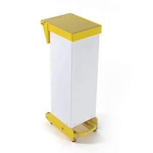 18L White metal bin pedal enclosed fire retardant (Soft Close Lid available)