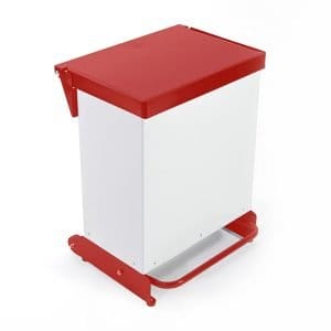 36L White metal bin pedal enclosed fire retardant (Soft Close Lid available)