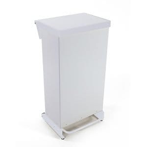 65L White metal bin pedal enclosed fire retardant (Soft Close Lid available)