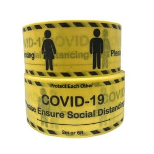 Covid 19 2M Socially Distancing PVC Tape
(33m long x 500mm )