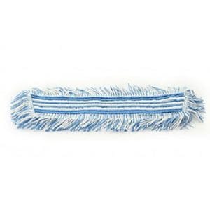 Technical VELCRO Microfibre Flat Mop Pad (Blue & White) With Tassles