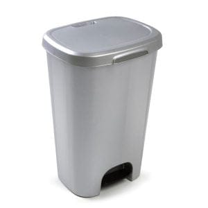 50L Silver Grey Plastic Pedal Bin