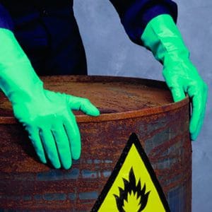 Green 30cm nitrile industrial gloves