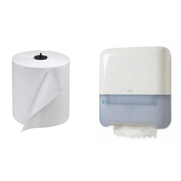 White / Blue Tork Matic Type Hand Towel 2 Ply (150 M x 6) - Image 2