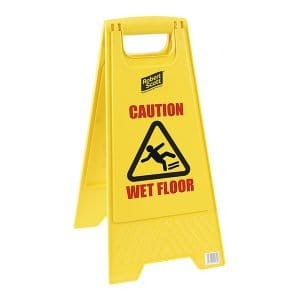 Wet Floor Yellow Plastic Safety Sign