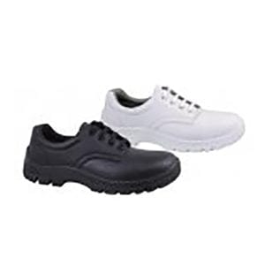 White laced safety shoes